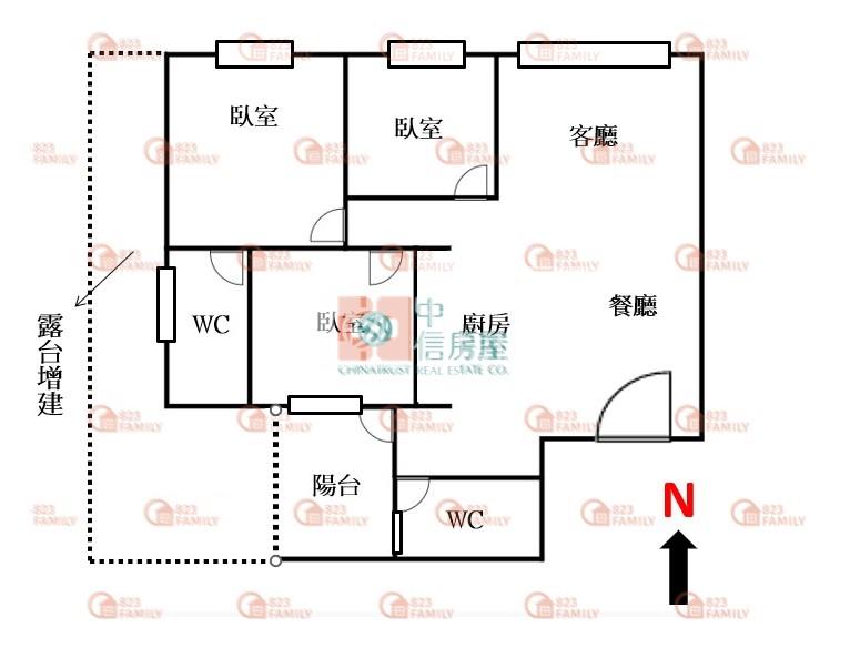 仁美國小三房平車露臺戶三面採光朝南(專)房屋室內格局與周邊環境