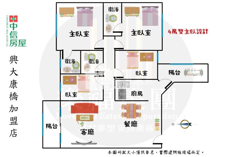 太原車站綠園道旁全新裝修雙主臥4房直達休旅車位房屋室內格局與周邊環境