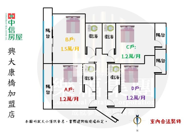 中國醫合法裝修投報5%四大套房房屋室內格局與周邊環境