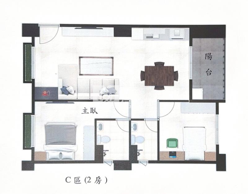 安南藏紅11和樂居兩房3C房屋室內格局與周邊環境