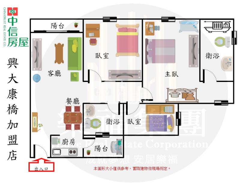 馬卡龍公園樹孝商圈三房平車房屋室內格局與周邊環境