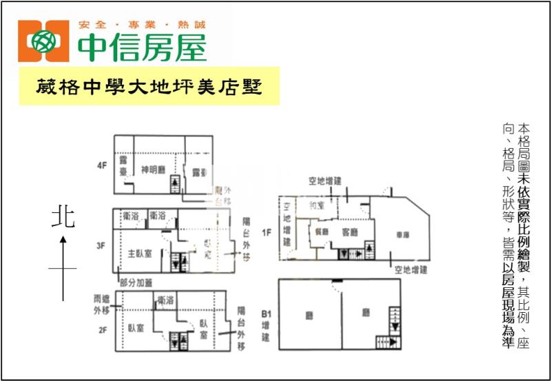 葳格中學大地坪美店墅房屋室內格局與周邊環境