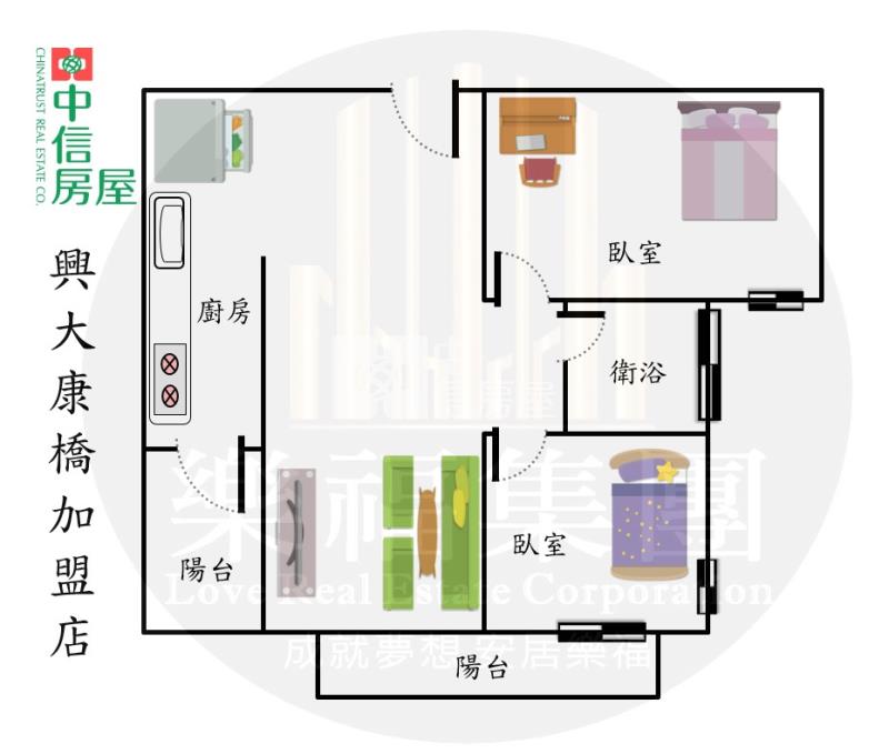 富旺天藍輕屋齡大兩房平車美廈房屋室內格局與周邊環境