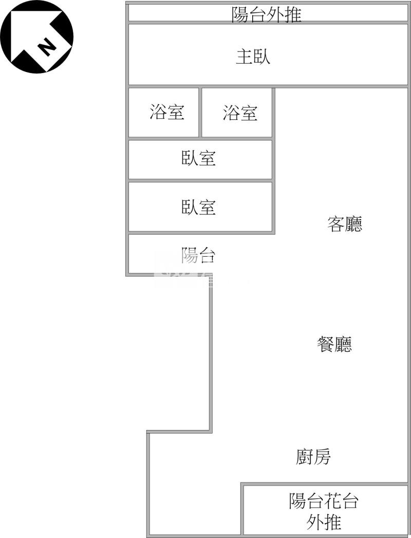 中醫商圈2房華廈房屋室內格局與周邊環境