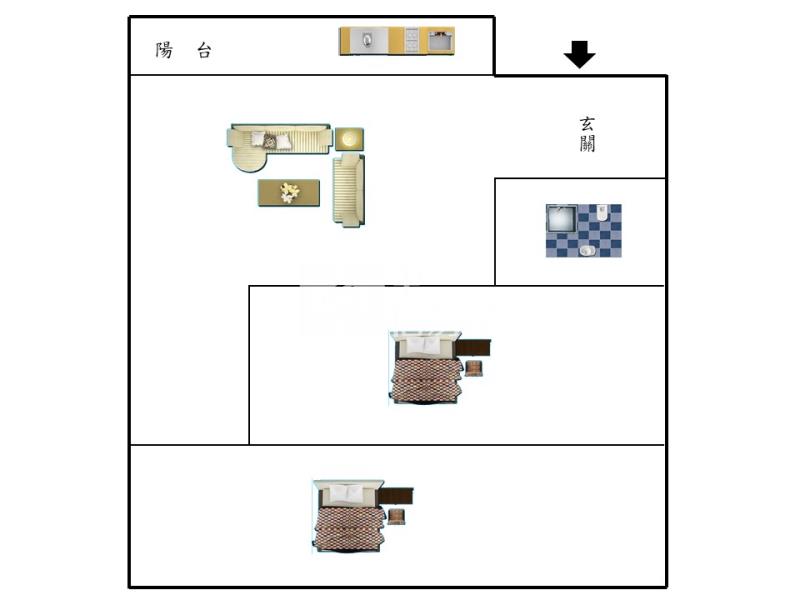 中平商圈華廈2房房屋室內格局與周邊環境