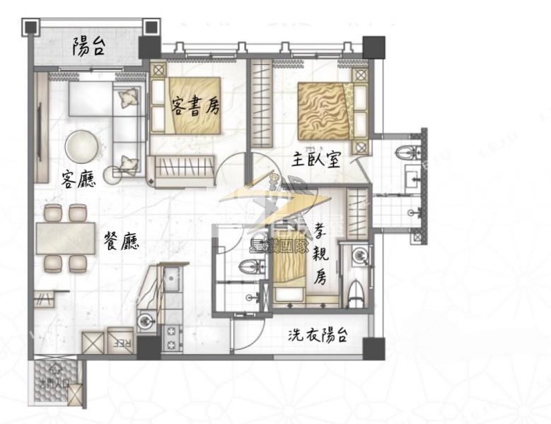 【星鑽】龍保雅士｜龍科帝苑・稀有邊間3+1房含平面車位房屋室內格局與周邊環境