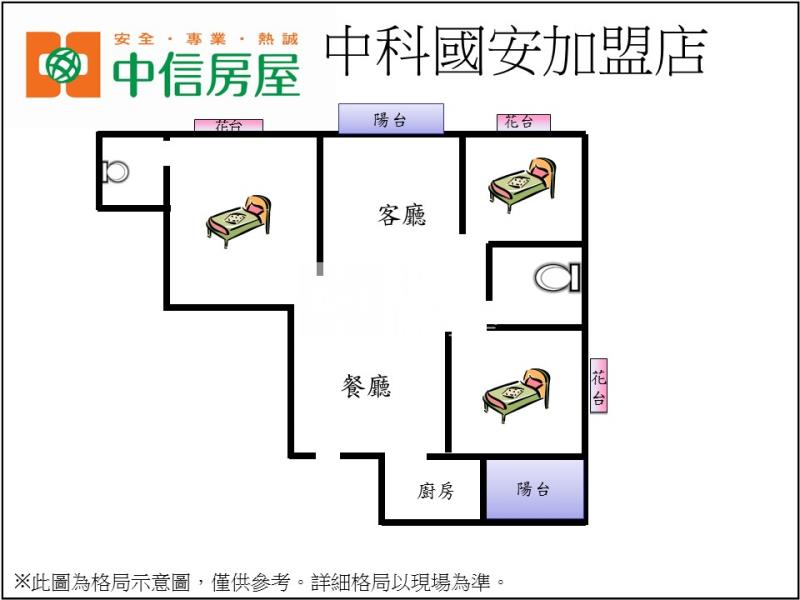 中科國安國宅美三房房屋室內格局與周邊環境