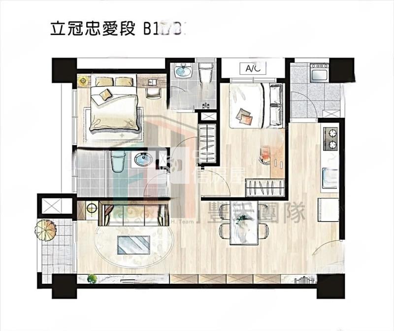 【豐禾】近A19觀音新坡商圈兩房+車位露臺戶房屋室內格局與周邊環境