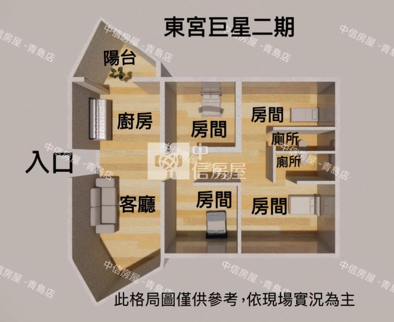 東區東宮巨星二期四房平車房屋室內格局與周邊環境