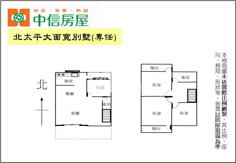 北太平大面寬別墅(專任)房屋室內格局與周邊環境