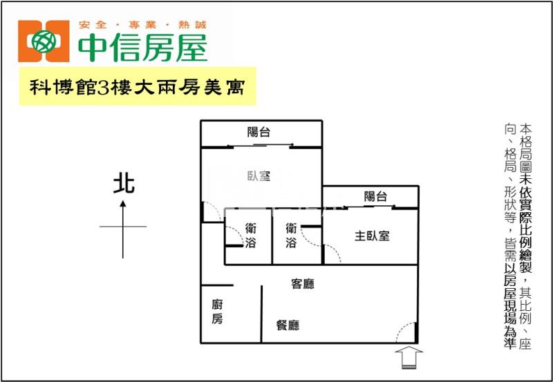 科博館3樓大兩房美寓房屋室內格局與周邊環境