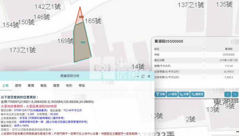 大里區正東湖路建地房屋室內格局與周邊環境