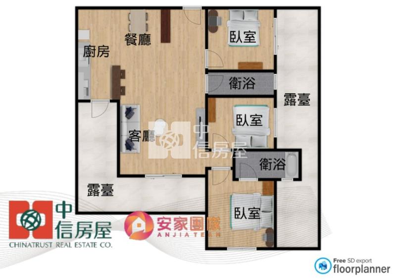 【安家】專任-央大之春3房車超大露臺戶房屋室內格局與周邊環境