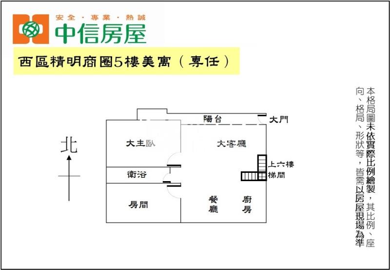 西區精明商圈5樓美寓（專任）房屋室內格局與周邊環境
