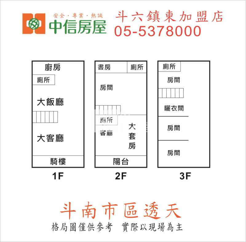 斗南市區透天房屋室內格局與周邊環境