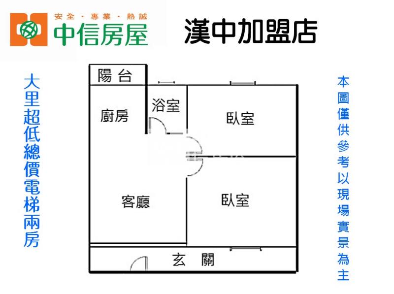 大里超低總價電梯兩房房屋室內格局與周邊環境