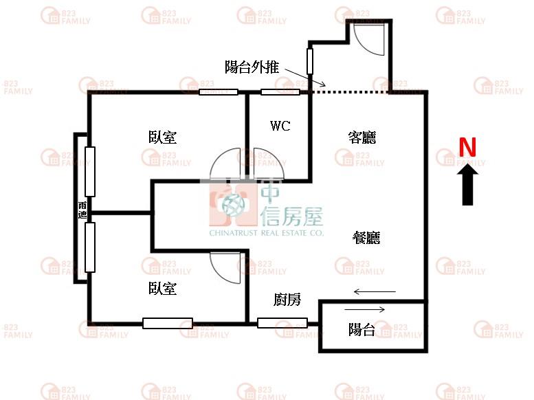正十期質感社區兩房平車朝南(已出租)房屋室內格局與周邊環境