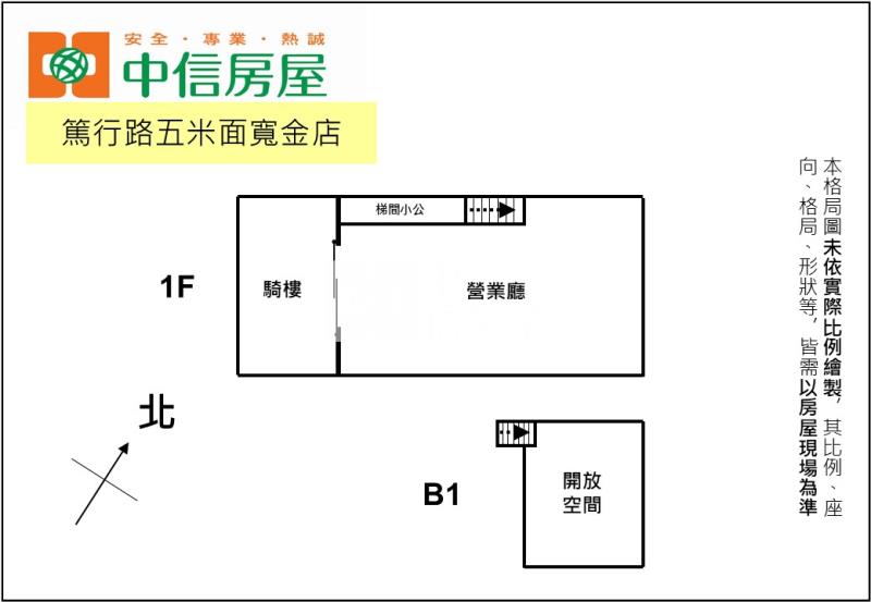 篤行路5米面寬金店房屋室內格局與周邊環境