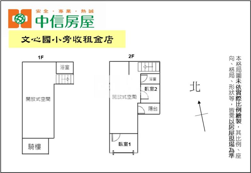 文心國小旁收租金店(專任)房屋室內格局與周邊環境