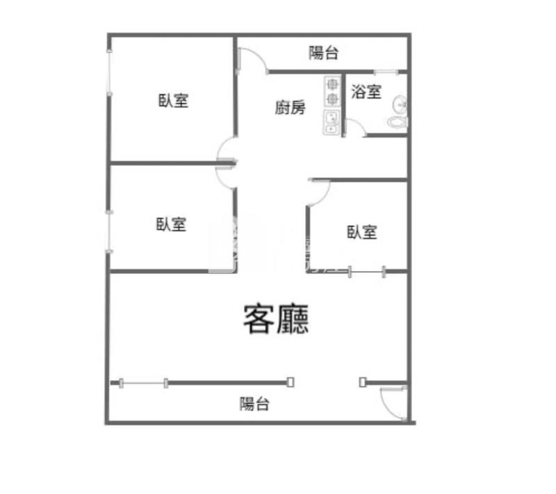 百福全新裝潢黃金3樓房屋室內格局與周邊環境