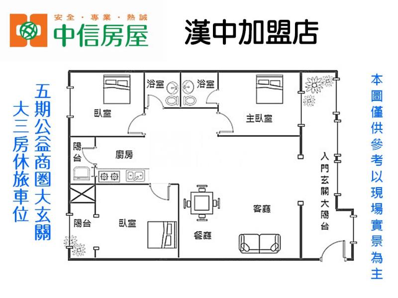 五期公益商圈大玄關大三房休旅車位房屋室內格局與周邊環境
