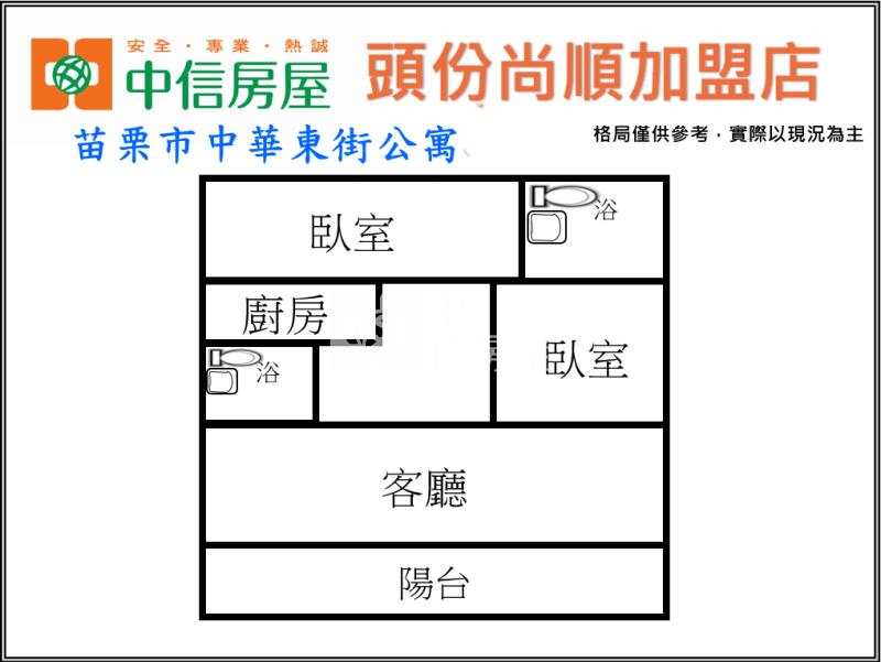 苗栗市中華東街公寓4F房屋室內格局與周邊環境