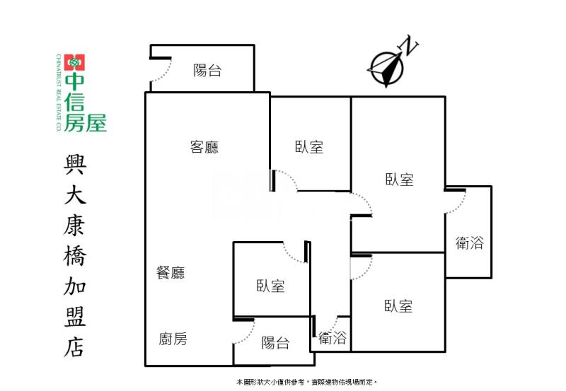 立新商圈河畔旁9年屋四房平車房屋室內格局與周邊環境