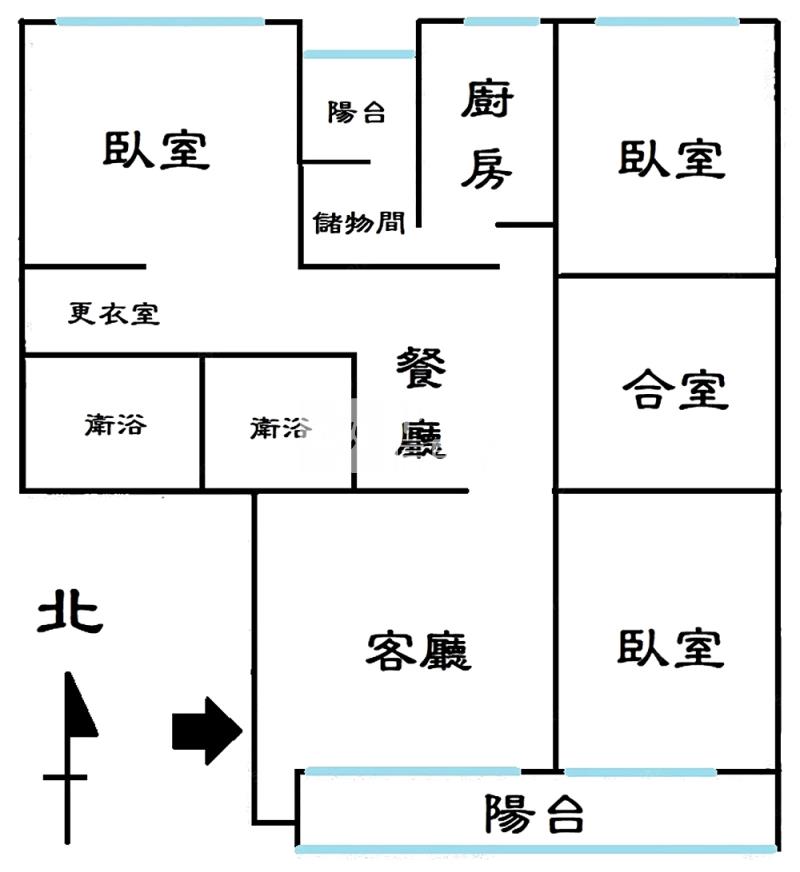 五期大業國中大四房車位房屋室內格局與周邊環境