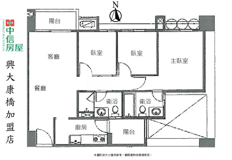 中興大學旁全新未住河畔三房平車房屋室內格局與周邊環境