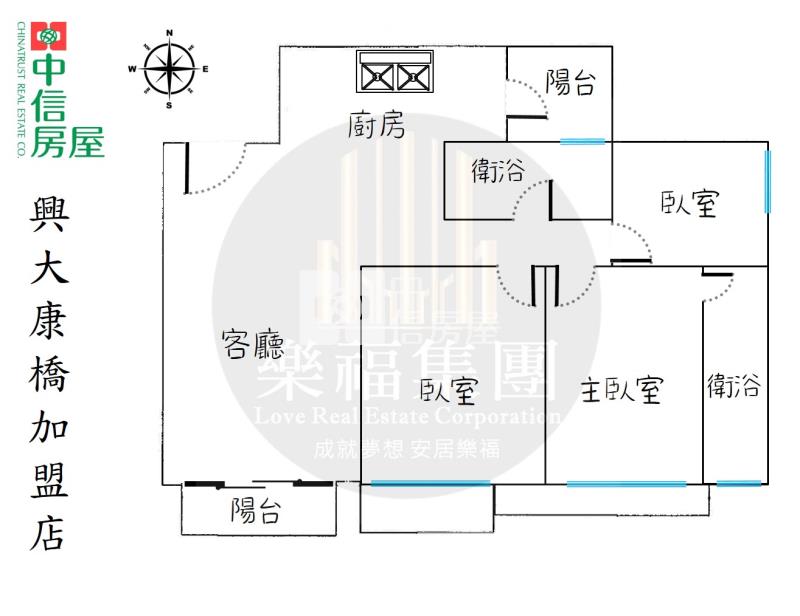 薪自在高樓層無限視野三房平車房屋室內格局與周邊環境