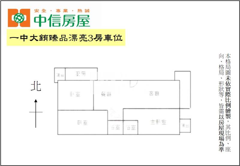 一中大銪臻品漂亮3房車位房屋室內格局與周邊環境