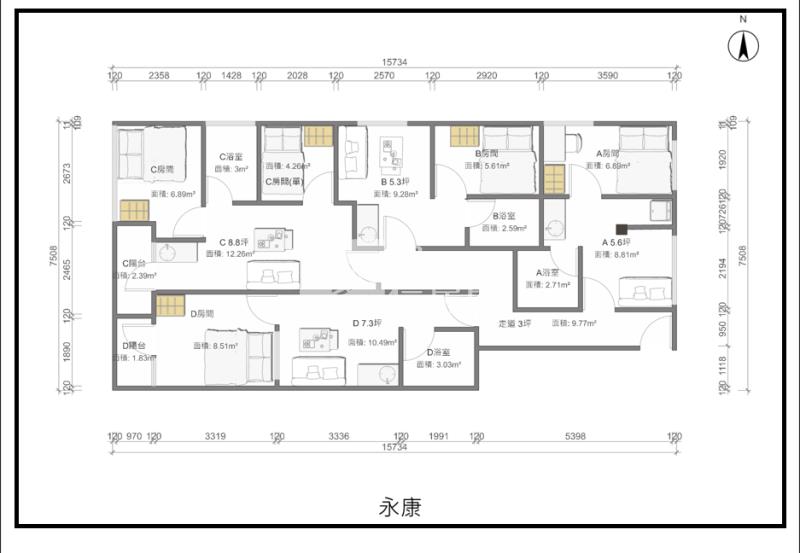 【神馬】中壢永康街公寓三樓隔套收租房屋室內格局與周邊環境