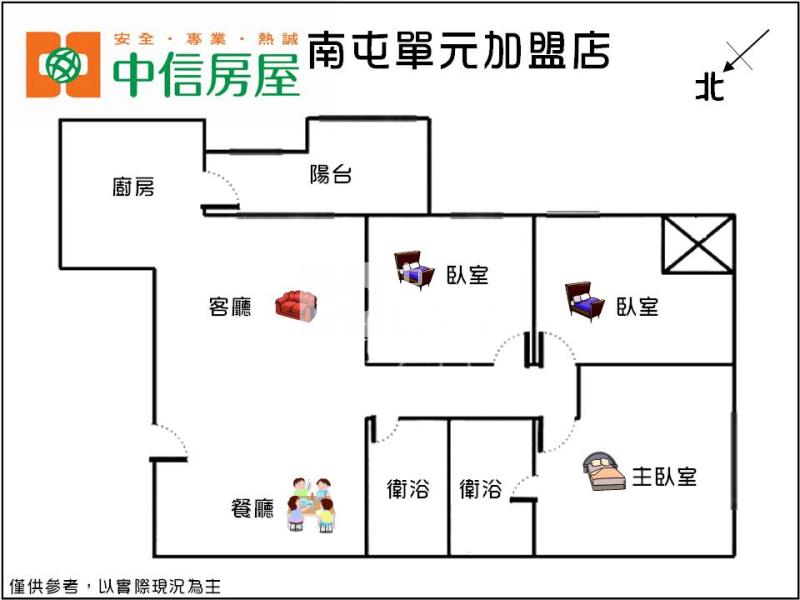 中山醫震後三房平車房屋室內格局與周邊環境