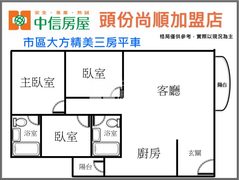 市區大方精美三房平車房屋室內格局與周邊環境