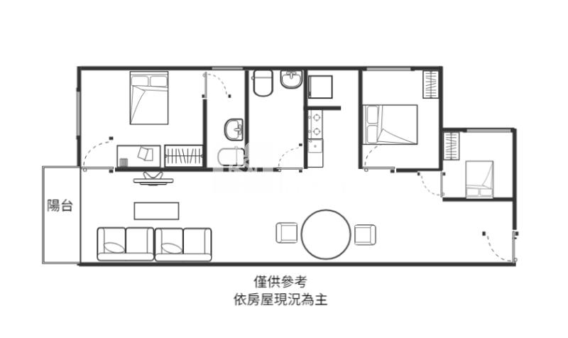 西大採光景觀三房房屋室內格局與周邊環境