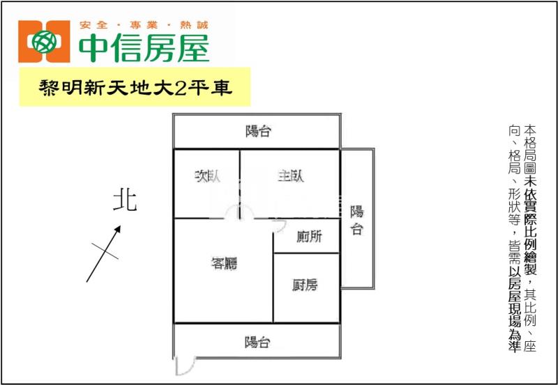 黎明新天地大2平車房屋室內格局與周邊環境