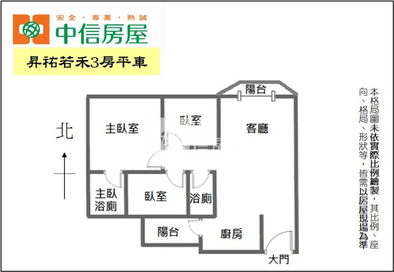 昇祐若禾3房平車房屋室內格局與周邊環境