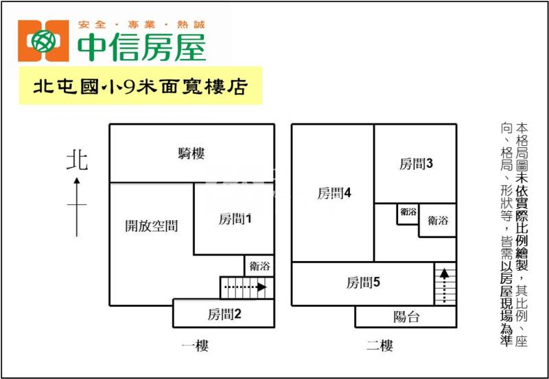 北屯國小9米面寬樓店房屋室內格局與周邊環境