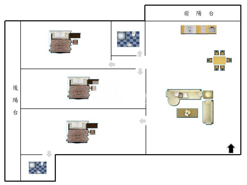 桃園市政府中山路美三房房屋室內格局與周邊環境