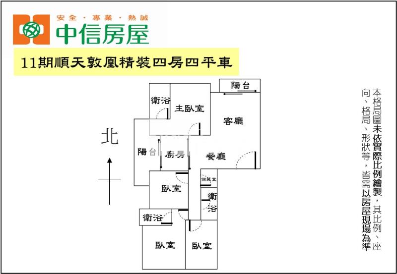 11期順天敦凰精裝四房四平車房屋室內格局與周邊環境