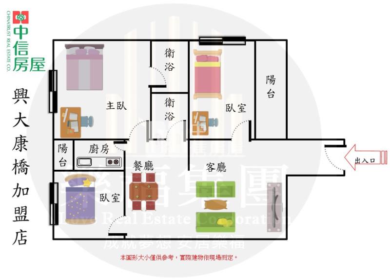 北屯天津北平雙商圈電梯美三房房屋室內格局與周邊環境