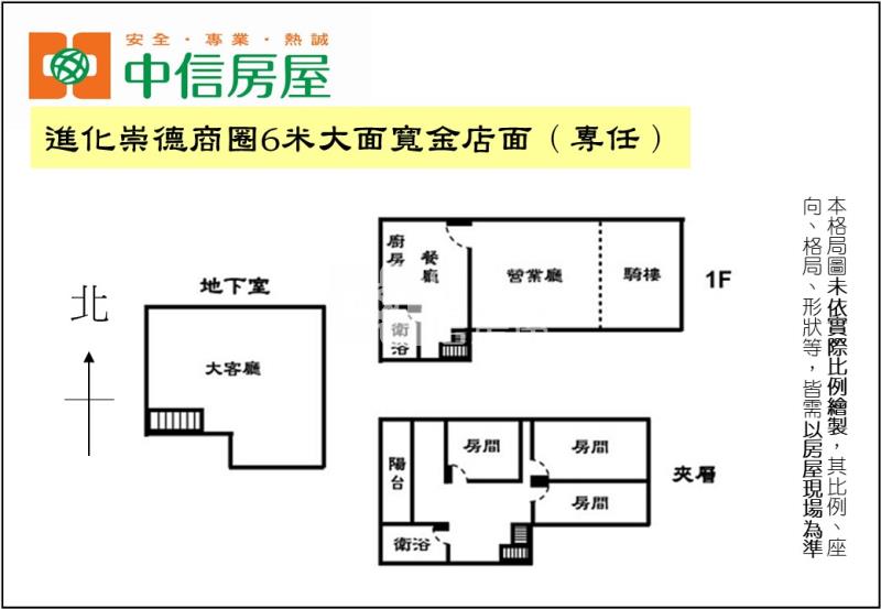 進化崇德商圈6米大面寬金店面（專任）房屋室內格局與周邊環境