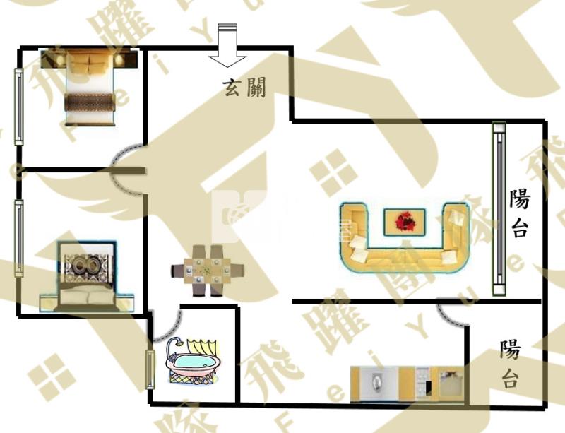 專任★青埔A19誠佳品學美裝潢2房車房屋室內格局與周邊環境