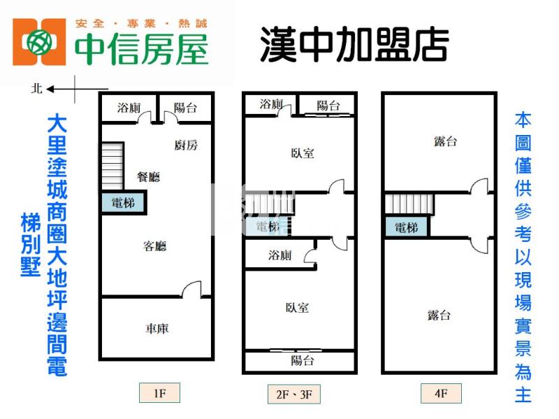 大里塗城商圈大地坪邊間電梯別墅房屋室內格局與周邊環境