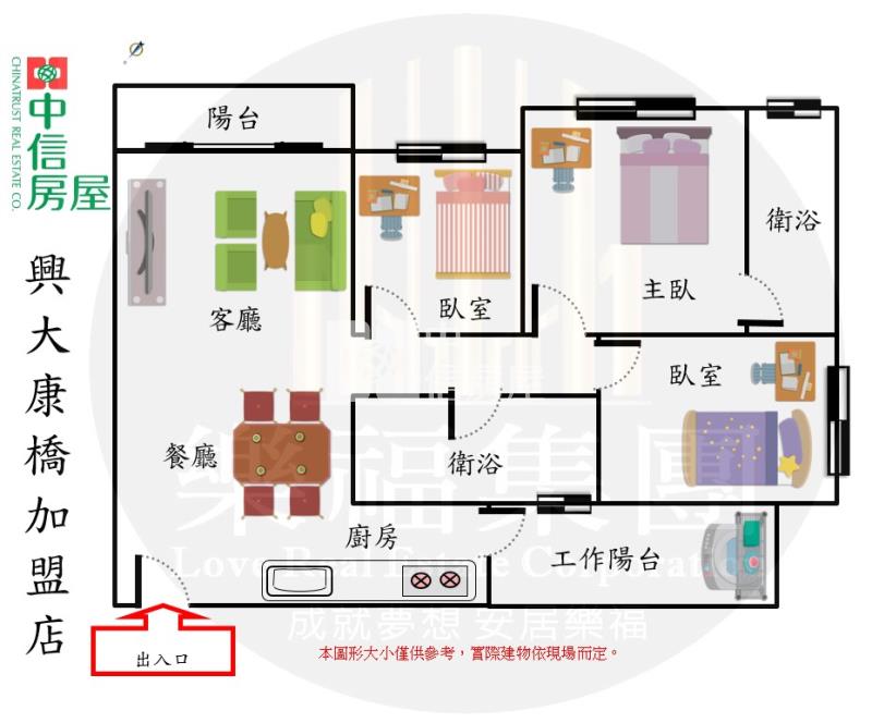 勝美欣三房連號雙平車房屋室內格局與周邊環境