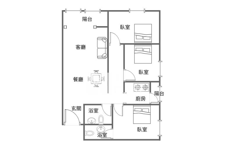 景觀戶*整新精美龍岡三房*近全聯房屋室內格局與周邊環境