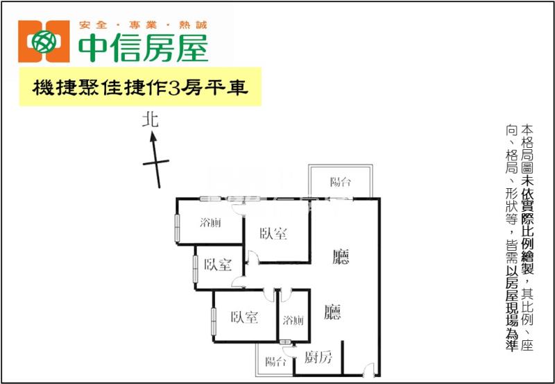 機捷聚佳捷作3房平車房屋室內格局與周邊環境