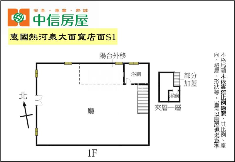 惠國熱河泉大面寬店面S1房屋室內格局與周邊環境