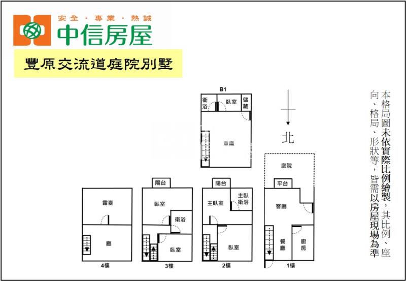 豐原交流道庭院別墅房屋室內格局與周邊環境