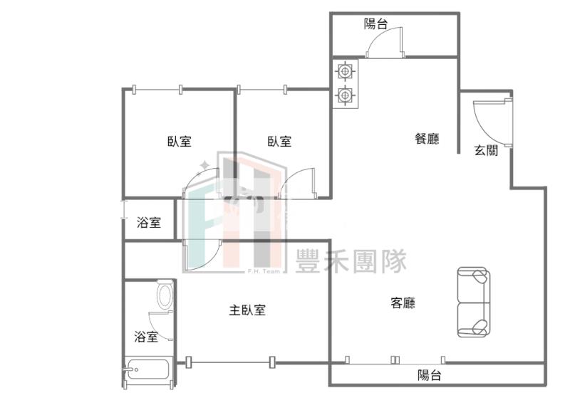 【豐禾】竹北椰林四改三房雙車位房屋室內格局與周邊環境